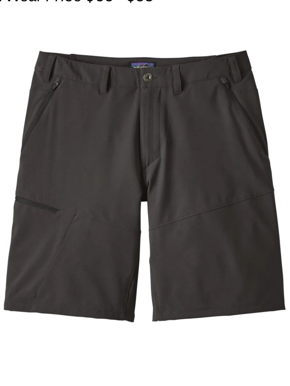 Patagonia Terravia Trail Shorts 38 dark Gray Zip Pocket Hiking Camping Outdoor
